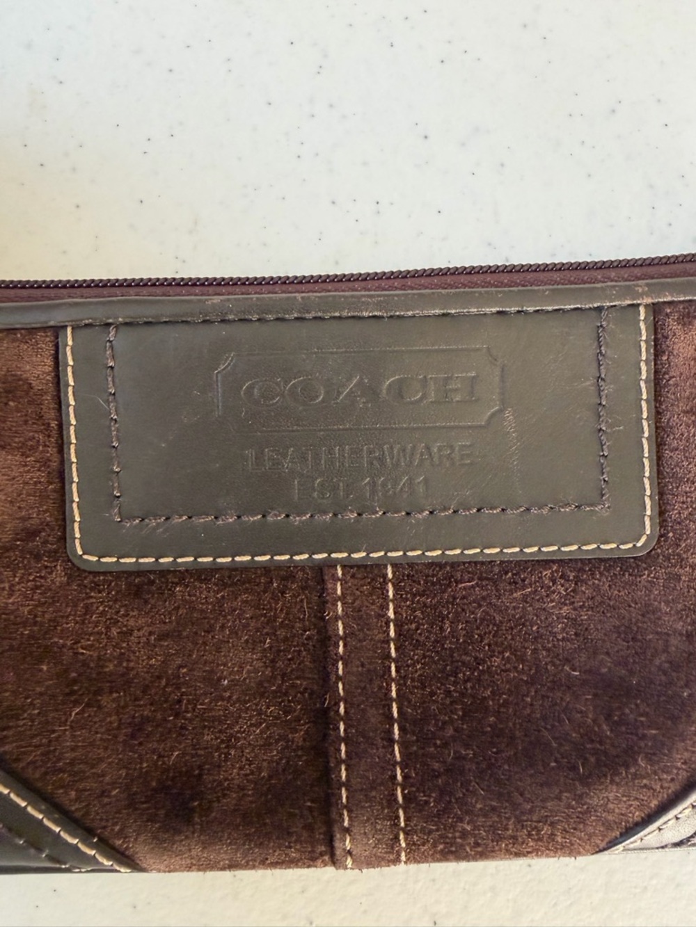 Vintage Coach Brown Suede Wristlet - Picture 6 of 8
